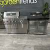 Ex Display Draco Grills 4 Burner Stainless Steel Outdoor Kitchen with Integrated Sear Station and Double Fridge Unit