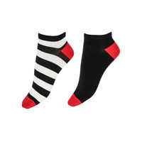 Image of Pretty Polly Bamboo Socks 2-Pack Stripe Liners
