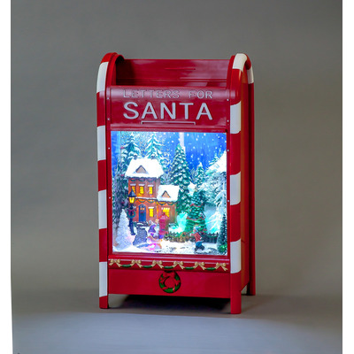 Christmas Santa Mail Box With Snowing Turning Function With Music