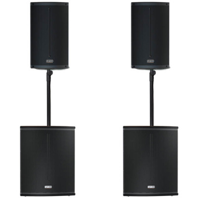 FBT X-Series Active System 5400W XLITE12A x2, X-SUB 115SA x2, Padded Bags and Poles