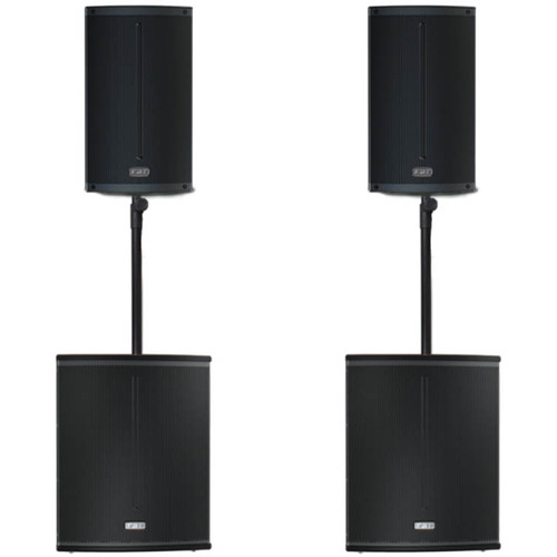 FBT X-Series Active System 5400W XLITE12A x2, X-SUB 115SA x2, Padded Bags and Poles