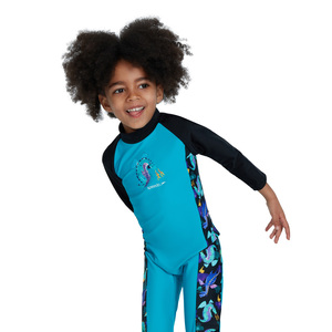 Speedo Boys' Printed Panel Long-Sleeve All-in-One Sun Suit