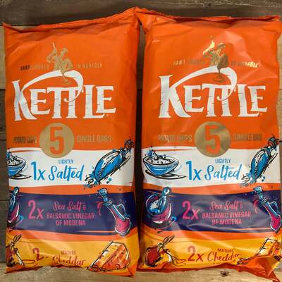 10x Kettle Chips Variety Crisps Bags (2 Packs of 5x25g)
