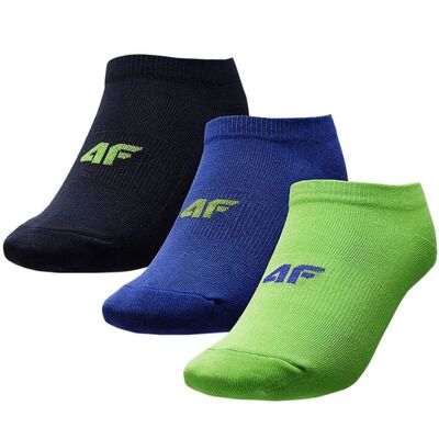 4F Junior Everyday Socks - Navy Blue/Blue/Lime