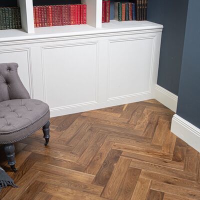 Lusso Novara Herringbone Smoked Brushed & Lacquered Engineered Oak – Lusso