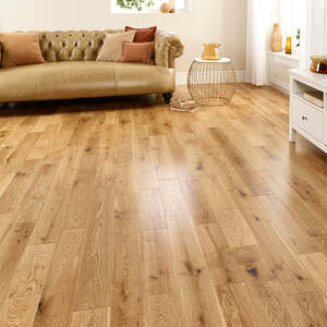 Lusso Florence Natural Smooth UV Lacquered Solid Oak Flooring 125mm