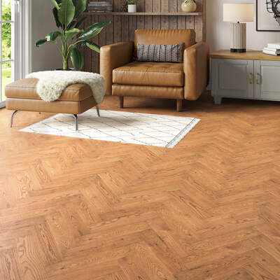 Lusso Capri Deepwood Oak Herringbone Engineered Wood Flooring – Lusso