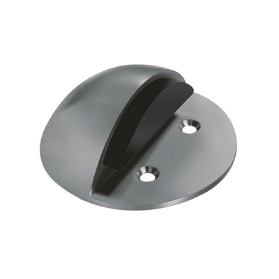 Eurospec Large Floor Mounted Shielded Door Stop, Polished Or Satin Stainless Steel - DSF1031 SATIN STAINLESS STEEL