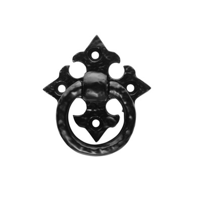 Carlisle Brass Fingertip Ring Pull On Gothic Cross Backplate, Black Antique - FTD1044BA BLACK ANTIQUE