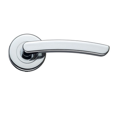 Zoo Hardware Stanza Santiago Contract Lever On Round Rose, Polished Chrome - ZCZ020CP (sold in pairs) POLISHED CHROME