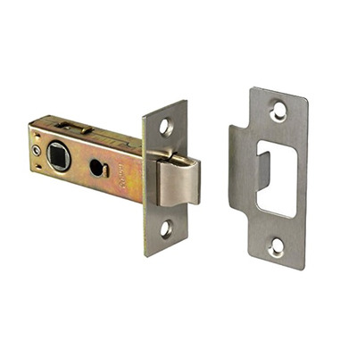 Access Hardware Standard 2.5 Inch Or 3 Inch Tubular Latches (Bolt Through), Satin Silver OR Polished Silver - L01 POLISHED SILVER - 76mm (3 INCH)