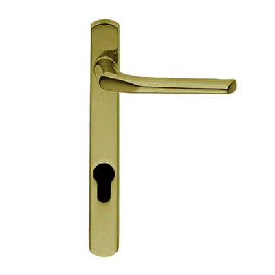 Carlisle Brass Straight Narrow Plate, 92mm C/C, Euro Lock, Polished Brass Door Handles - M86NP (sold in pairs) 92MM - LOCK CENTRE TO SPINDLE CENTRE