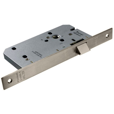 Eurospec DIN Latch (Contract), Satin Stainless Steel Or PVD Stainless Brass Finish - DLE0055L SATIN STAINLESS STEEL (SQUARE)