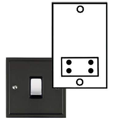M Marcus Electrical Elite Stepped Plate Shaver Socket (Dual Output), Black Nickel & Polished Chrome, Black Trim - S06.985.BK BLACK NICKEL - BLACK INSET TRIM