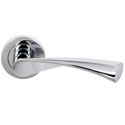 Atlantic Status Colorado Door Handles On Round Rose, Polished Chrome - S34R/PC (sold in pairs) POLISHED CHROME
