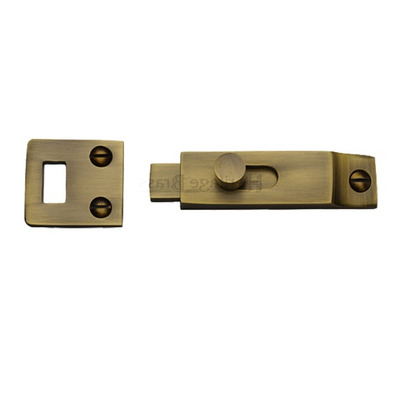 Heritage Brass Slide Bolt (66mm x 19mm), Antique Brass - C1686-AT ANTIQUE BRASS - 66mm x 19mm