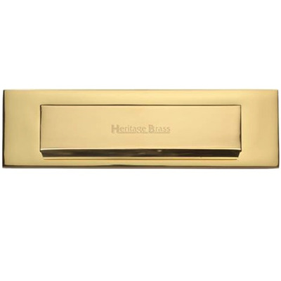 Heritage Brass Gravity Flap Letter Plate (280mm x 80mm), Polished Brass - V842-PB POLISHED BRASS - 280mm x 80mm