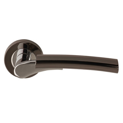 Excel Ultimo Lever On Round Rose, Dual Finish Polished Chrome & Black Nickel - 3575 (sold in pairs) LEVER ON ROSE, POLISHED CHROME & BLACK NICKEL