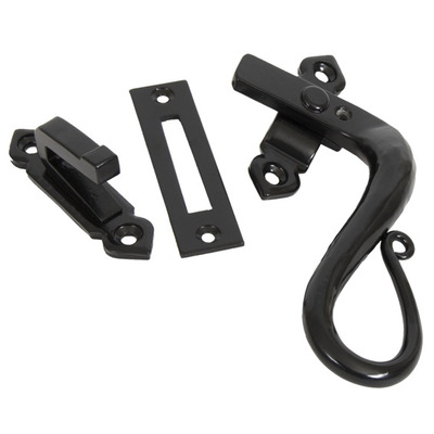 From The Anvil Left Or Right Handed Shepherds Crook Locking Window Fastener, Black - 33468 BLACK - LEFT HAND