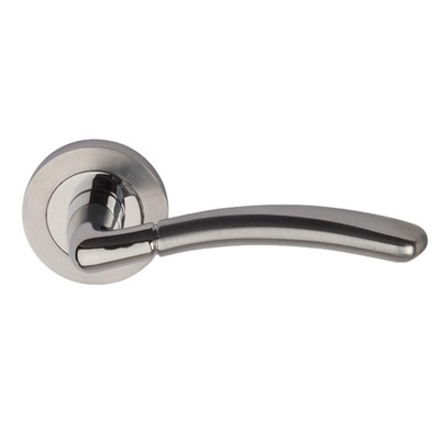 Excel Titon Dual Finish Polished Chrome & Satin Chrome Door Handles - 3585PCSC (sold in pairs) DUAL FINISH - SATIN CHROME & POLISHED CHROME DUAL FINISH
