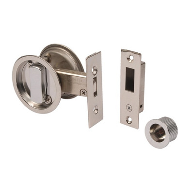 Excel Round Sliding Bathroom Door Lock, Polished Stainless Steel - 2131-PSS POLISHED STAINLESS STEEL
