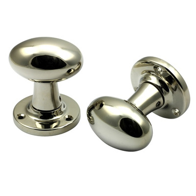 Prima Oval Mortice Door Knobs, Polished Nickel - PN98 (sold in pairs) POLISHED NICKEL