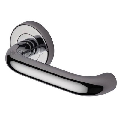 Heritage Brass Harmony Door Handles On Round Rose, Polished Chrome - V3090-PC (sold in pairs) POLISHED CHROME