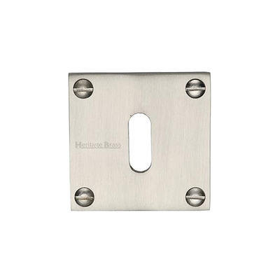 Heritage Brass Standard Square Slim Key Escutcheon, Satin Nickel - BAU1556-SN SATIN NICKEL