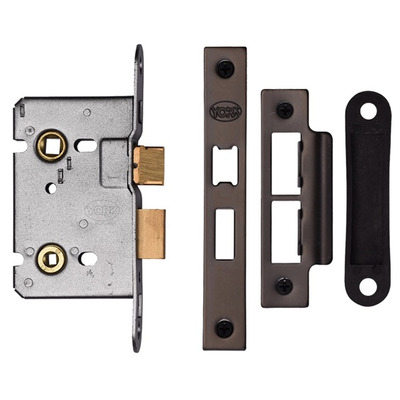 Heritage Brass 2.5 Inch Bathroom Locks (Bolt Through), Matt Bronze - YKABL-MB 64MM (2.5 INCH) MATT BRONZE