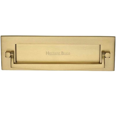 Heritage Brass Postal Knocker Letter Plate (254mm x 79mm), Satin Brass - V830-SB SATIN BRASS - 10"