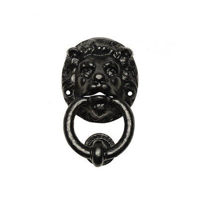 Kirkpatrick Black Antique Malleable Iron Lion Head Door Knocker - AB896 BLACK ANTIQUE FINISH