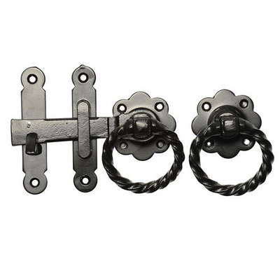 Kirkpatrick Smooth Black Malleable Iron Gate Latch (127mm, 152mm and 177mm Length) - AB3979 (A) SMOOTH BLACK 5"