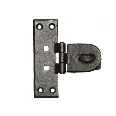 Kirkpatrick Black Antique Malleable Iron Hasp and Staple - AB4195 SMOOTH BLACK FINISH