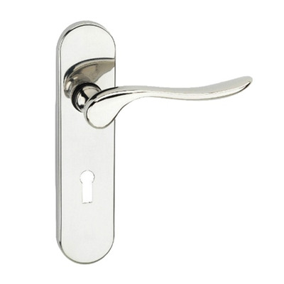 Urfic 3000 Series Hampshire Door Handles On Backplate, Polished Nickel - 290-300-04 LK (sold in pairs) LOCK (WITH KEYHOLE)