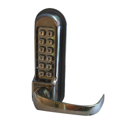 Codelocks CL500 Series Digital Lock No Latch, Stainless Steel - L13127 STAINLESS STEEL - WITH PASSAGE SET
