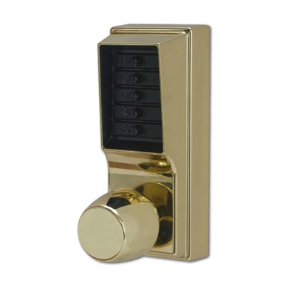 KABA Simplex 1000 Series 1011 Knob Operated Digital Lock, Polished Brass - L2931 POLISHED BRASS
