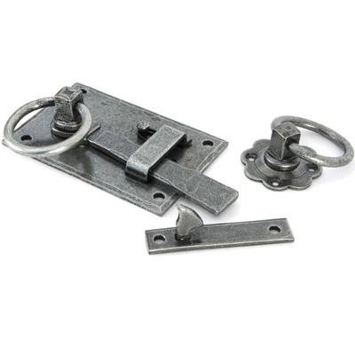 From The Anvil Left or Right Hand Cottage Latch (152mm x 103mm), Pewter - 33666 PEWTER - LEFT HAND