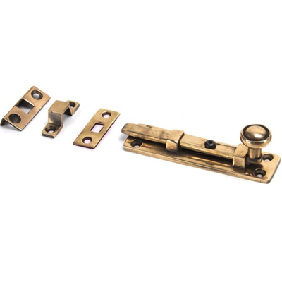 From The Anvil Universal Door Bolt (4" OR 6"), Polished Bronze - 91935 POLISHED BRONZE - 4"