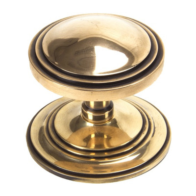 From The Anvil Art Period Deco Centre Door Knob, Polished Bronze - 91946 POLISHED BRONZE