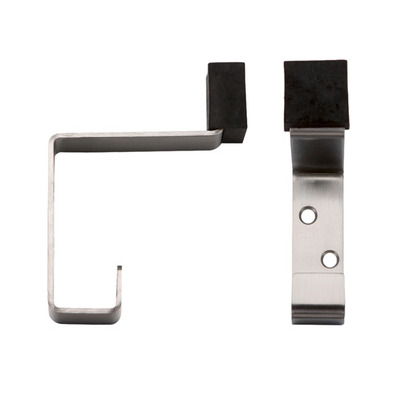 Zoo Hardware ZAS Hat & Coat Hook With Rubber Buffer, Satin Stainless Steel - ZAS77SS SATIN STAINLESS STEEL