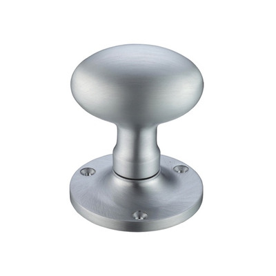 Zoo Hardware Fulton & Bray Oval Mortice Door Knobs, Satin Chrome - FB200SC (sold in pairs) SATIN CHROME
