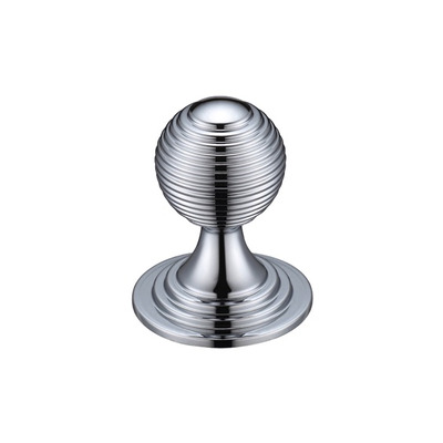 Zoo Hardware Fulton & Bray Queen Anne Ringed Cupboard Knob (25mm, 32mm OR 38mm), Polished Chrome - FCH08CP POLISHED CHROME - 25mm