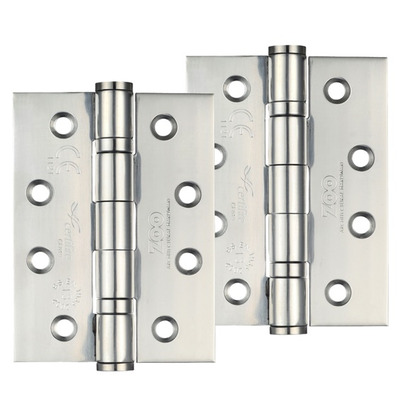 Zoo Hardware 4 Inch Grade 13 Ball Bearing Hinge, Polished Stainless Steel - ZHSS243PS (sold in pairs) POLISHED STAINLESS STEEL - 102mm x 75mm x 3mm