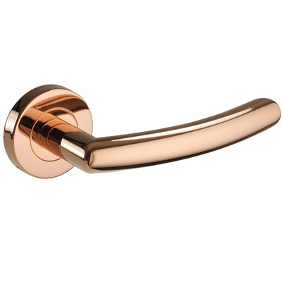 Access Hardware Door Handles On Round Rose, Copper Finish - B1610CU (sold in pairs) COPPER FINISH