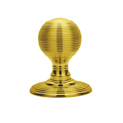 Carlisle Brass Delamain Reeded Concealed Fix Mortice Door Knob, Polished Brass - DK37C (sold in pairs) POLISHED BRASS