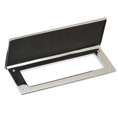 Prima Horizontal Internal Door Tidy With Draught Excluder (260mm x 88mm OR 310mm x 115mm), Polished Chrome - BC2012 POLISHED CHROME - 310mm x 115mm (Aperture 245mm x 60mm)