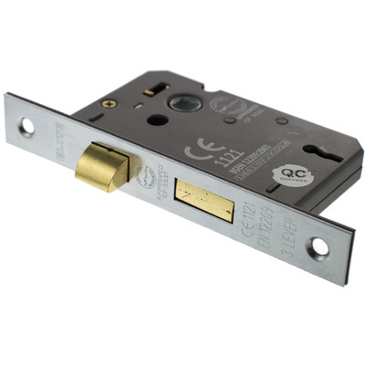 Atlantic 3 Lever Standard Key Mortice Sash Lock (2.5 Inch OR 3 Inch), Satin Chrome - ALKSASH3LK25SC 64mm (2.5 INCH) SATIN CHROME
