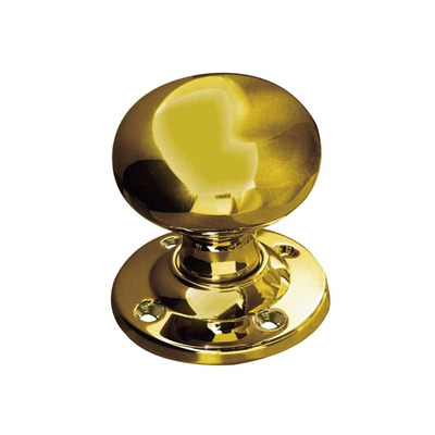 Frelan Hardware Contract Mushroom Mortice Door Knob (54mm Rose Diameter), Polished Brass - JV172APB (sold in pairs) POLISHED BRASS