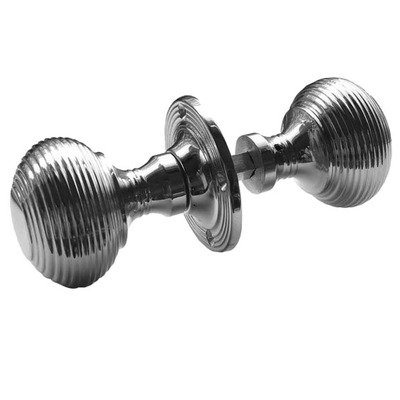 Frelan Hardware Reeded Rim Door Knob, Polished Chrome - JR6RPC (sold in pairs) POLISHED CHROME