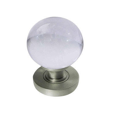 Frelan Hardware Plain Ball Glass Mortice Door Knob, Satin Chrome - JH5201SC (sold in pairs) SATIN CHROME